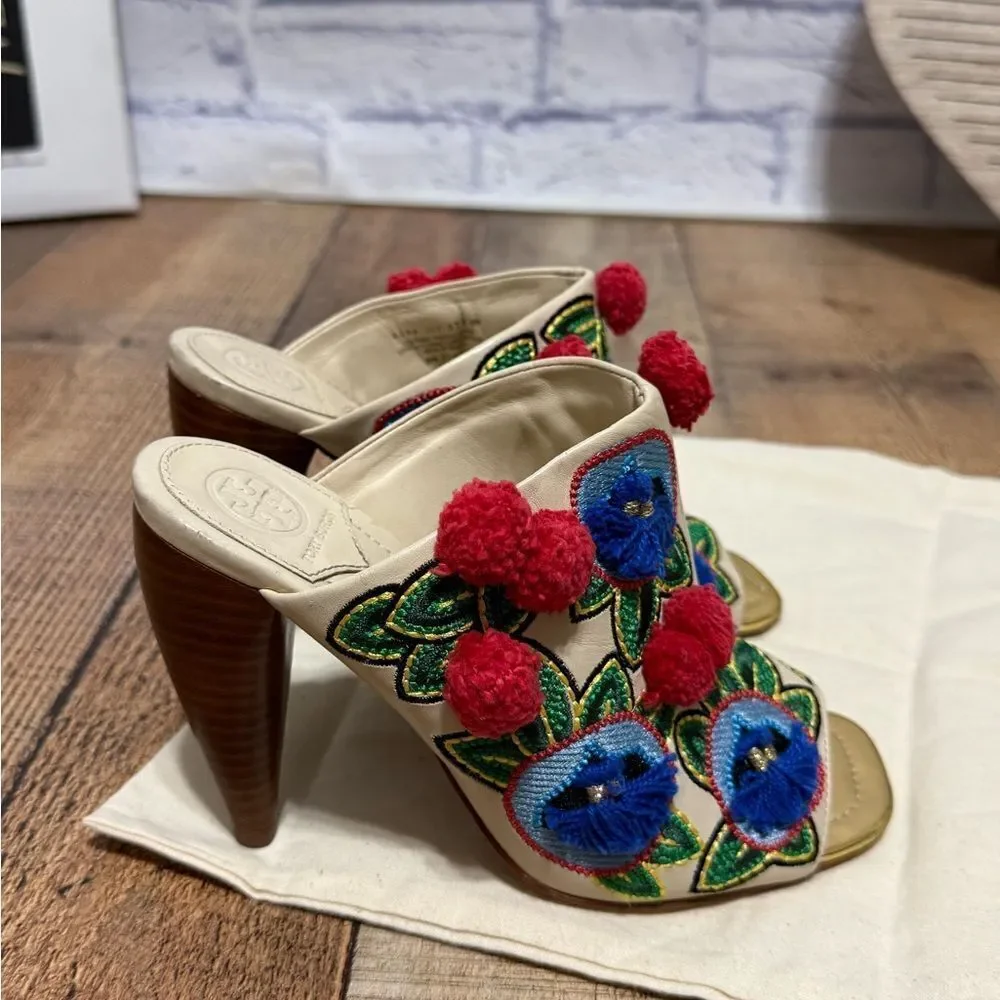 Tory Burch Ellis Embroidered Mules